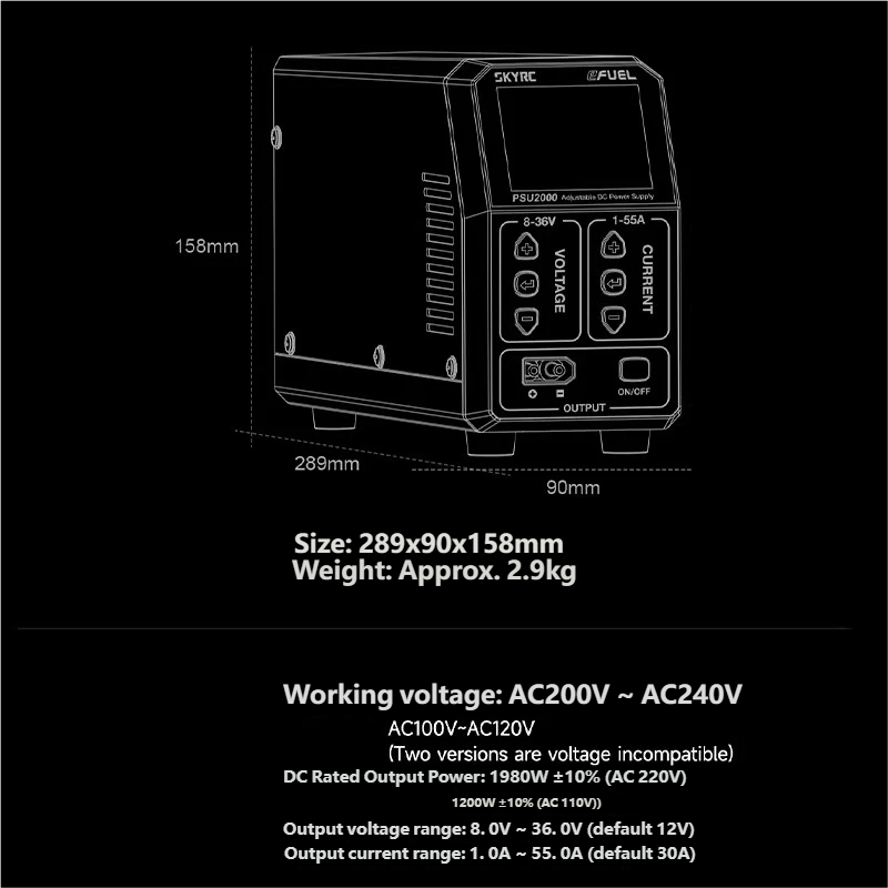 SKYRC PSU2000 1980W Adjustable - Drone Battery Charger review and price