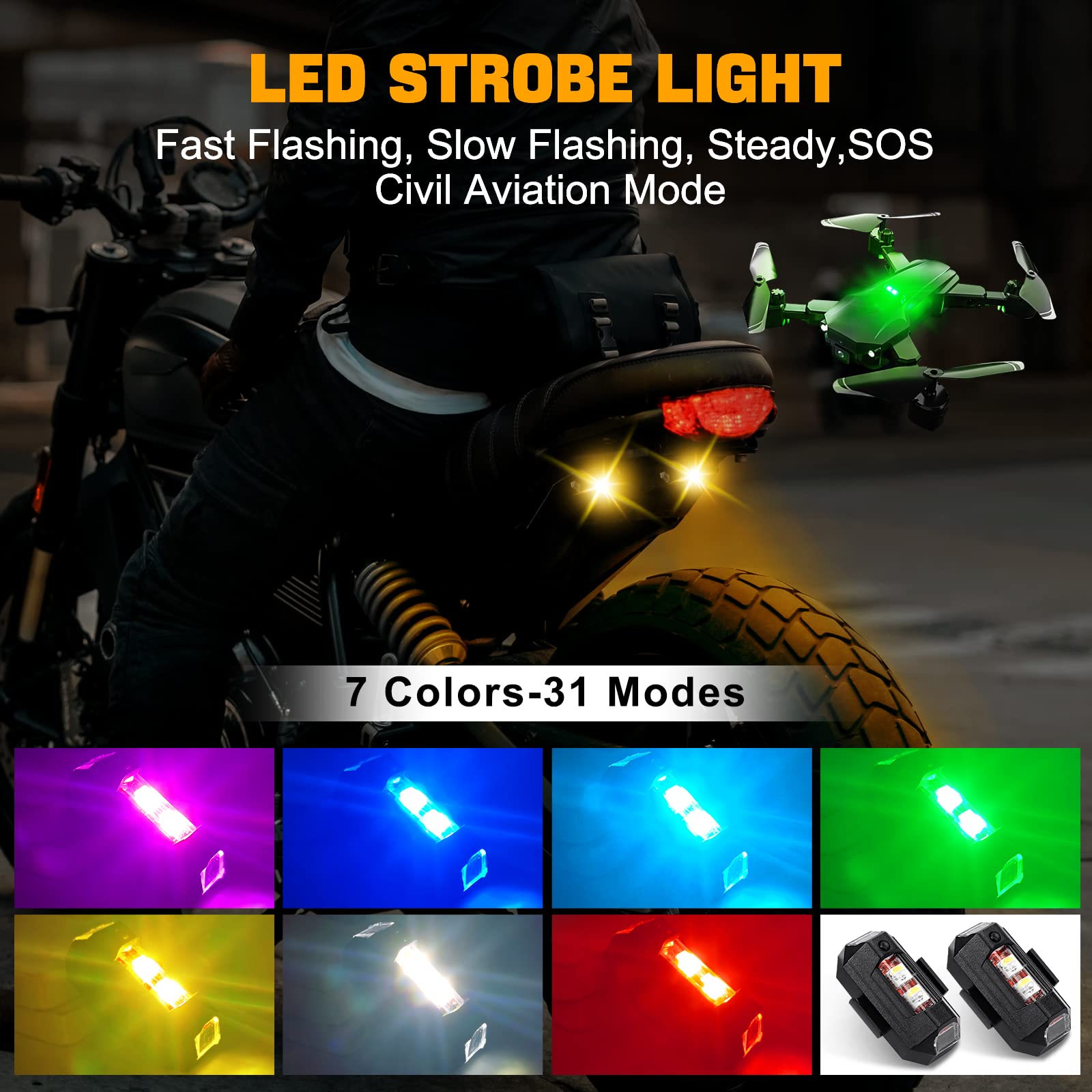 Motorcycle Lights Drone Strobe - Drone Strobe Light review and price