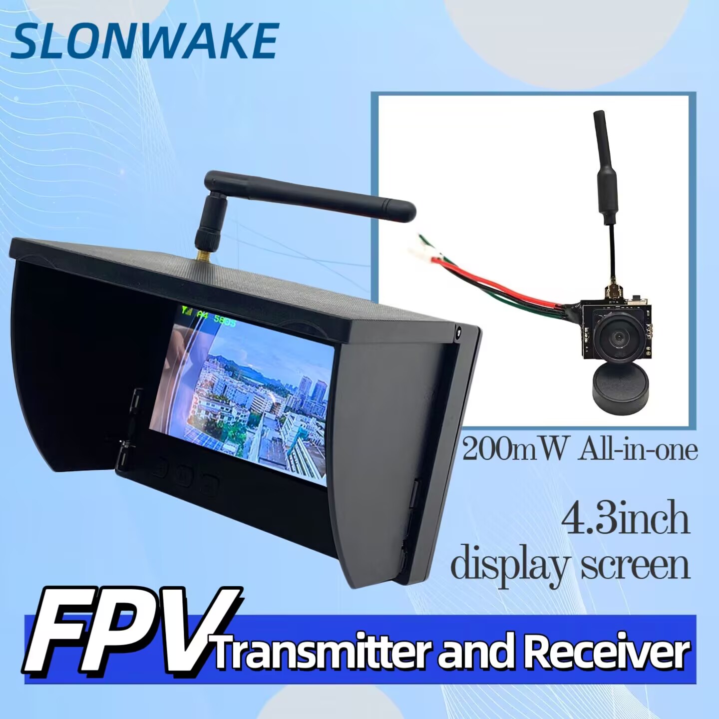 SLONWAKE 5.8G Analog Video Tra - Drone Controller Screen review and price