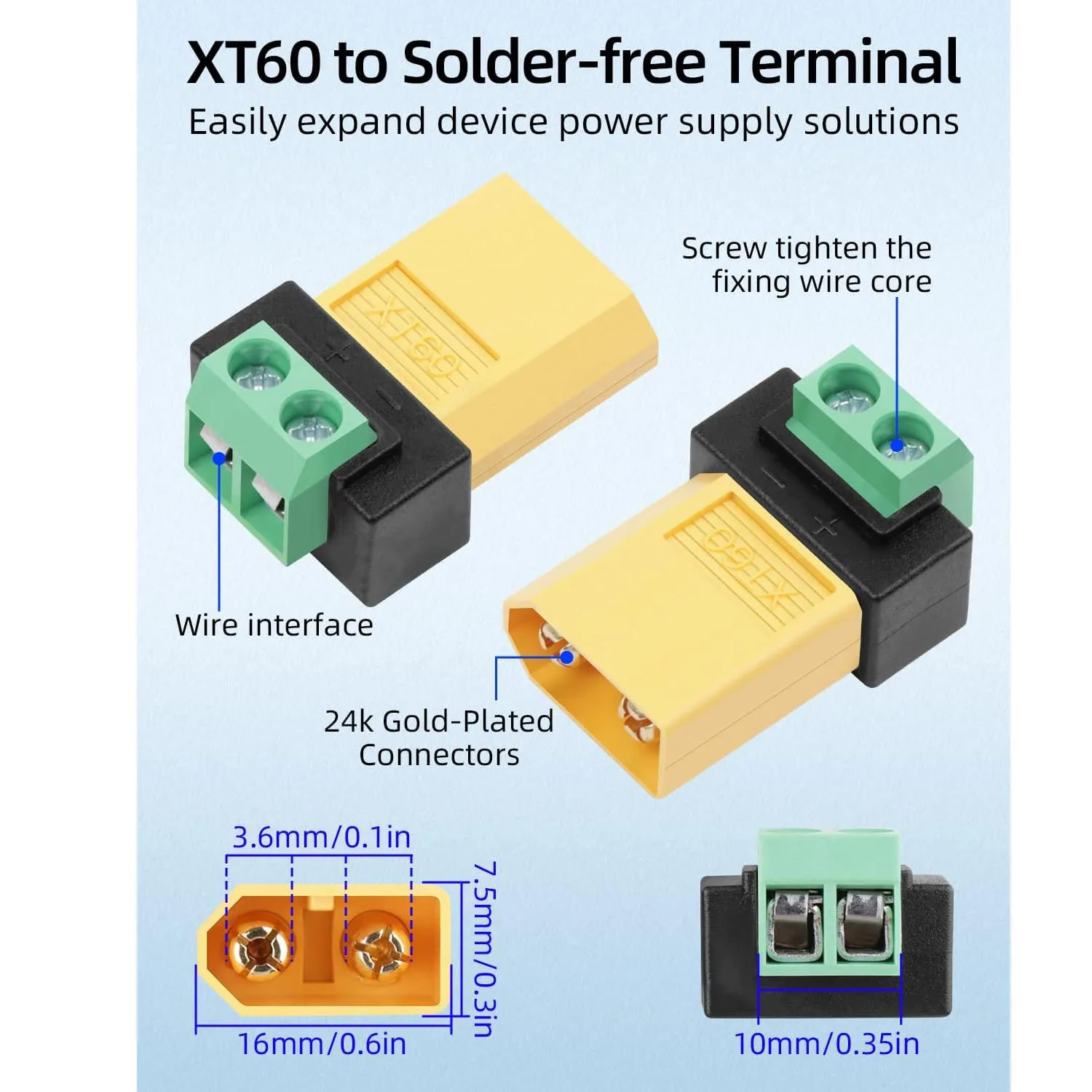 2 Pin XT60 Solderless Male Fem - Drone Solar Charger review and price