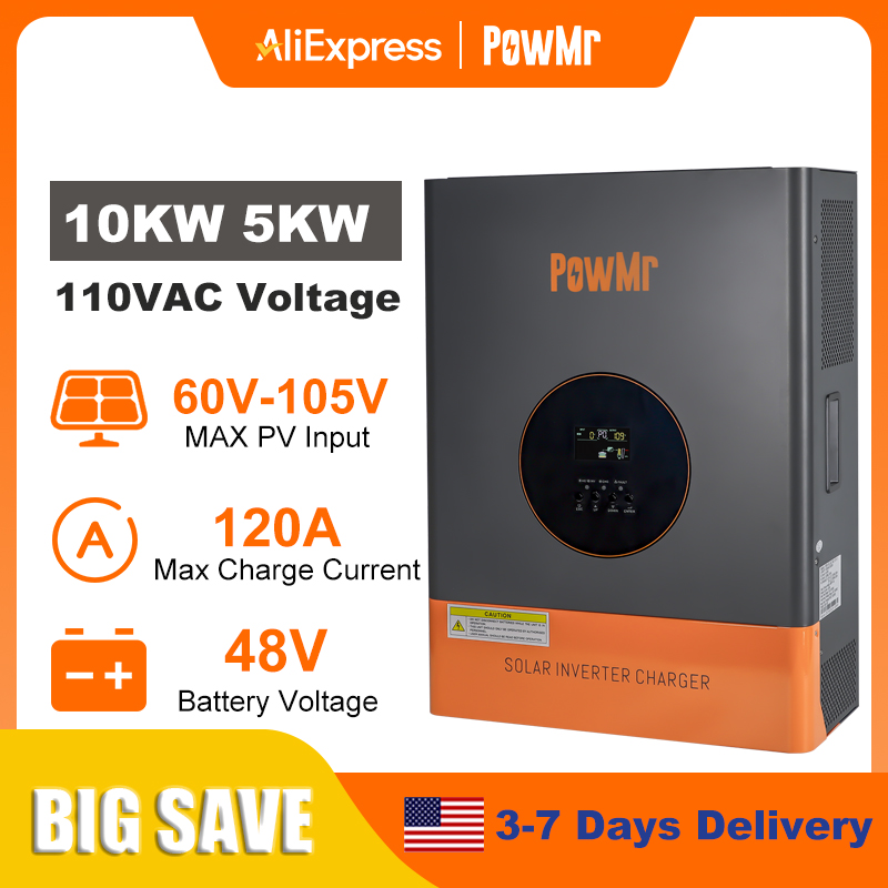 PowMr 10KW 5KW Split Phase Inv - Drone Solar Charger review and price